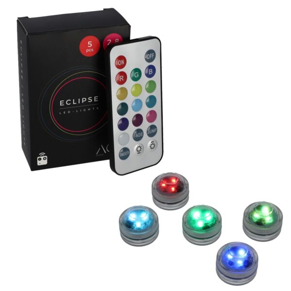 AO ECLIPSE - Set 5 mini LED RGB cu telecomandă