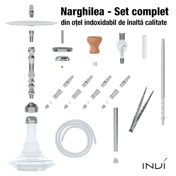 narghilea Invi Tesseract Inox silver